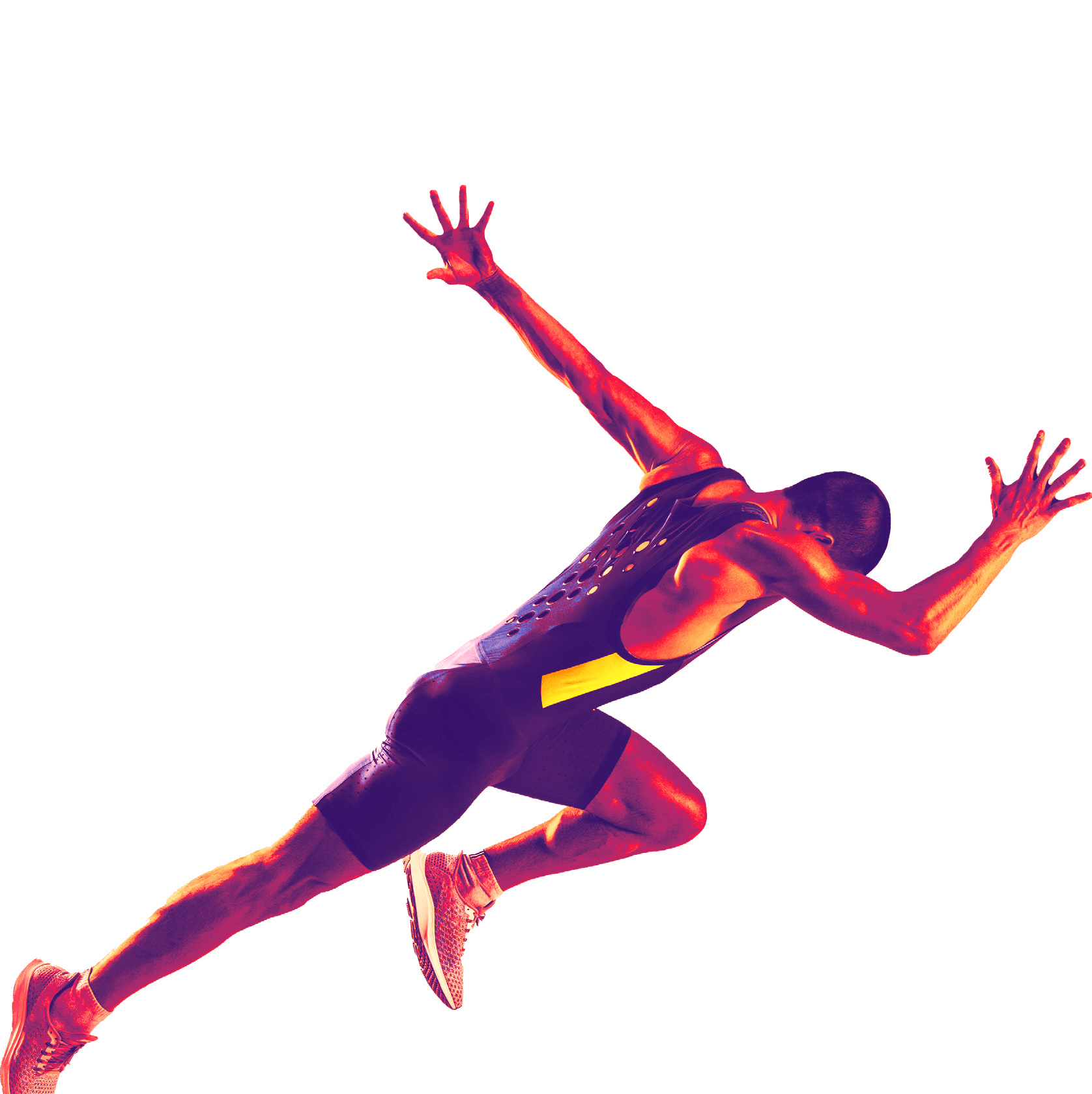 GO28+ athlete launching forward