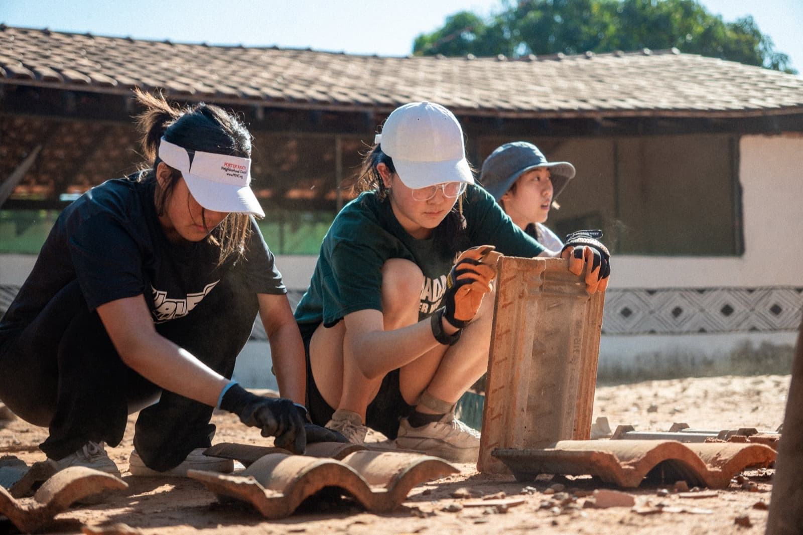 Mission Adventures students serving together on a building project