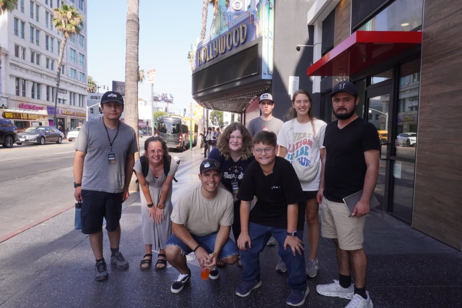 A Mission Adventures team gathered on Hollywood Boulevard